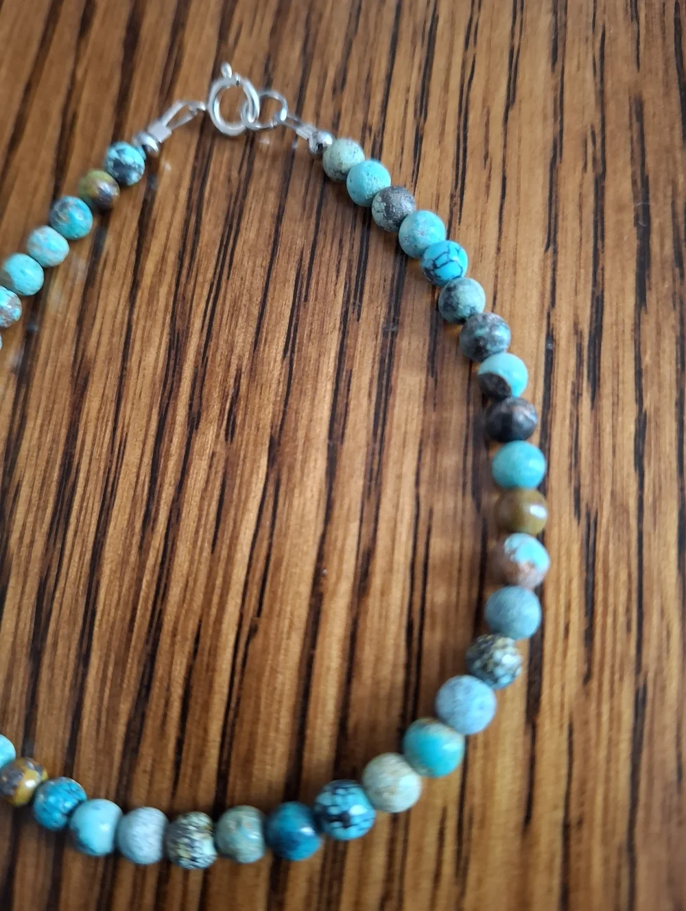 Bracelet Hubei Turquoise 4mm Beaded 7.5
